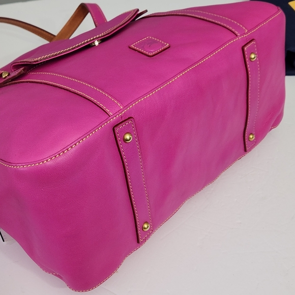NWT RARE DOONEY & BOURKE SMITH FLORENTINE LEATHER BAG IN VIOLET PINK - Picture 7 of 12